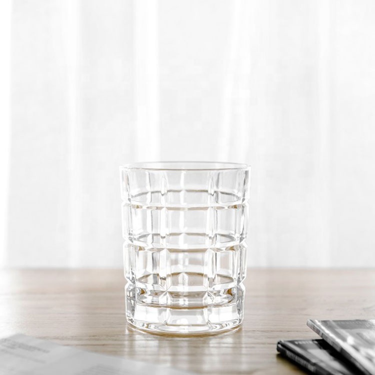 4 plaid double old fashioned whiskey glass