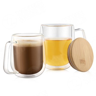 Clear borosilicate glass coffee mug (1)