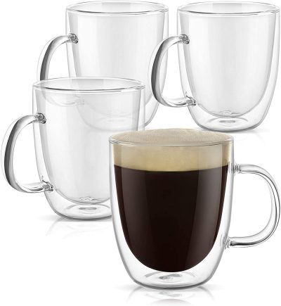 Clear double wall coffee glass mug (2)