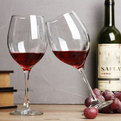 Custom crystal red goblet wine glasses (1)