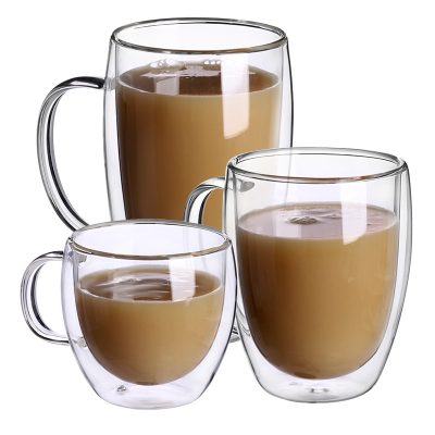 Double wall glass mug with handle (2)