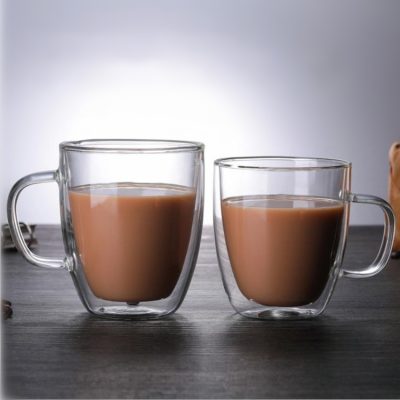 Elegant design thermal insulated glass mugs (2)