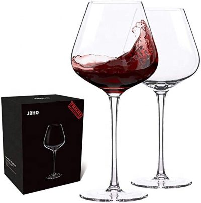 Hand blown italian style wine glasses (4)