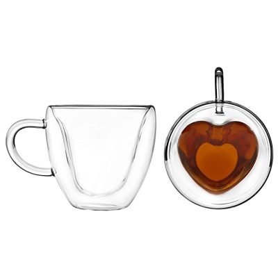 Heart shaped double wall glass mug (1)