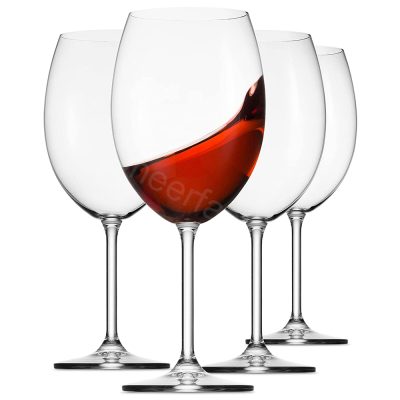Long stem clear red wine glass (10)