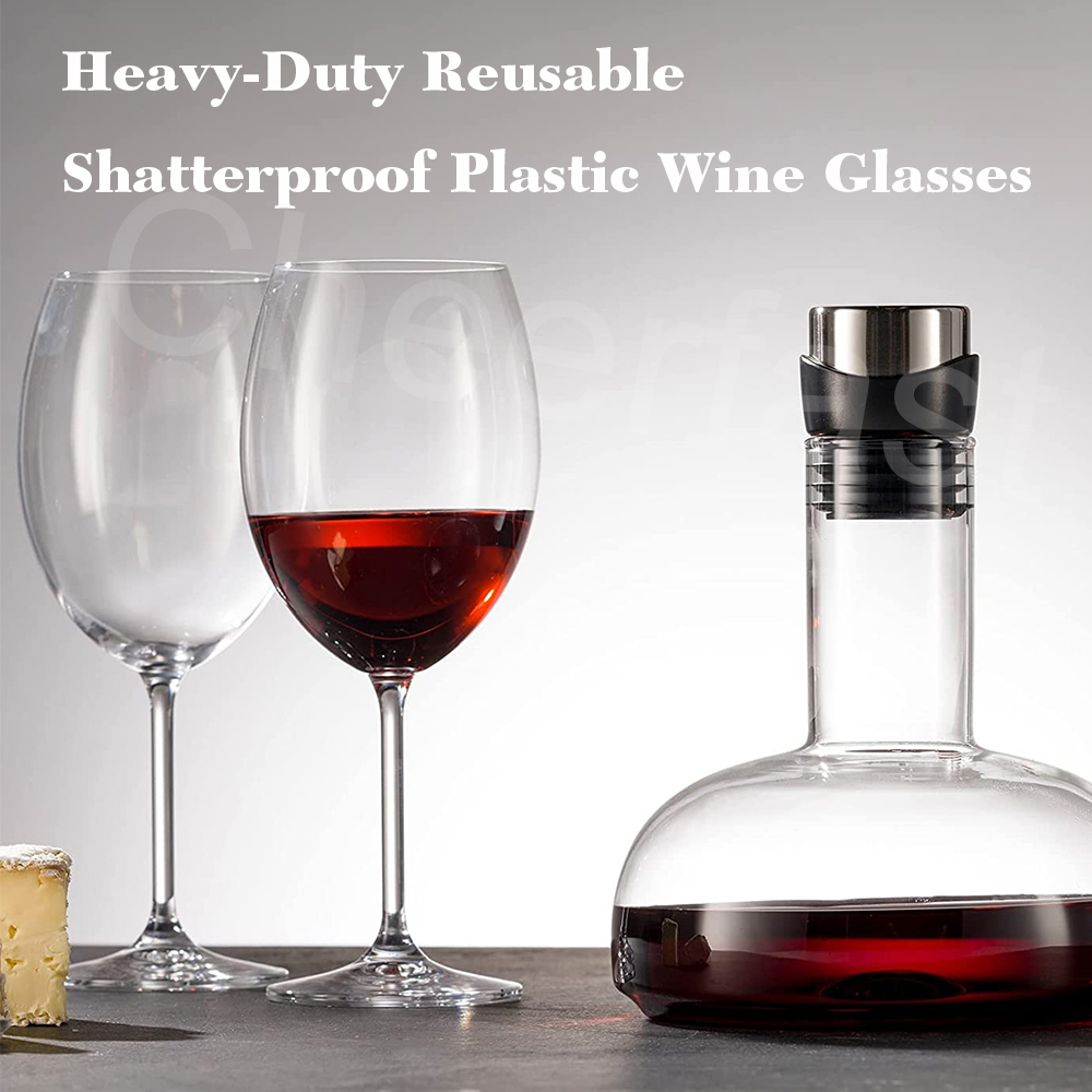 Long stem clear red wine glass