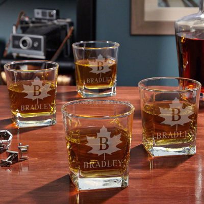Square shape heavy base whiskey glasses (6)