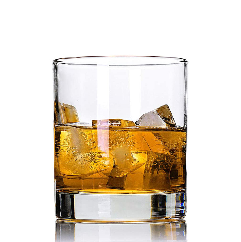 Thick weighted bottom rocks crystal whiskey glasses